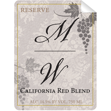 MW Rose Blend Wine Bottle Self Prop Adhesive Label