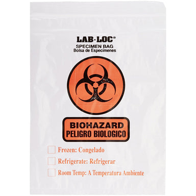 Biohazard Plastic Specimen Bags 8x10 Size with Seal - 10 Pieces