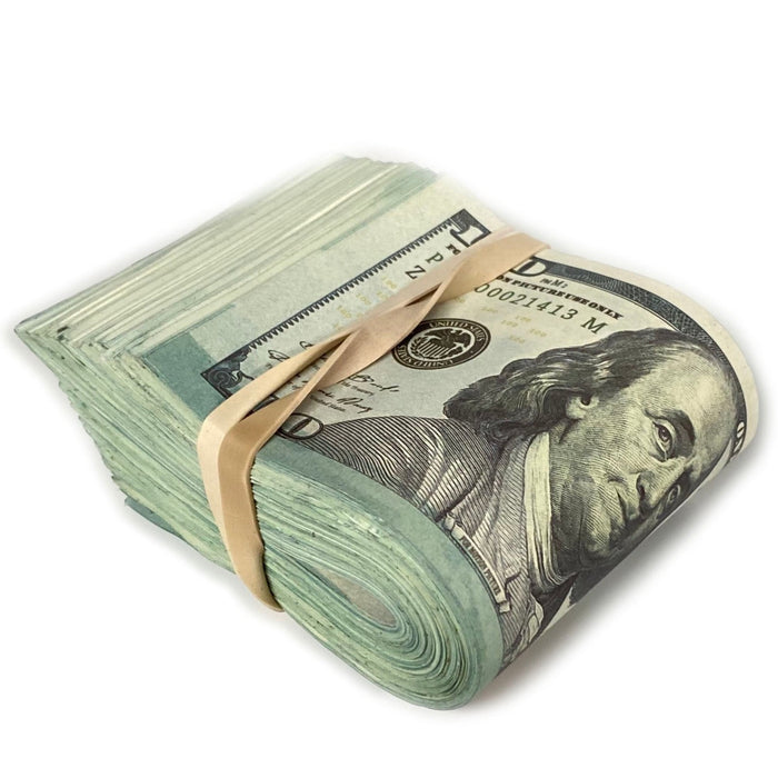 Money Prop - New Style $100 Crisp New $10000 Blank Filler Fat Fold