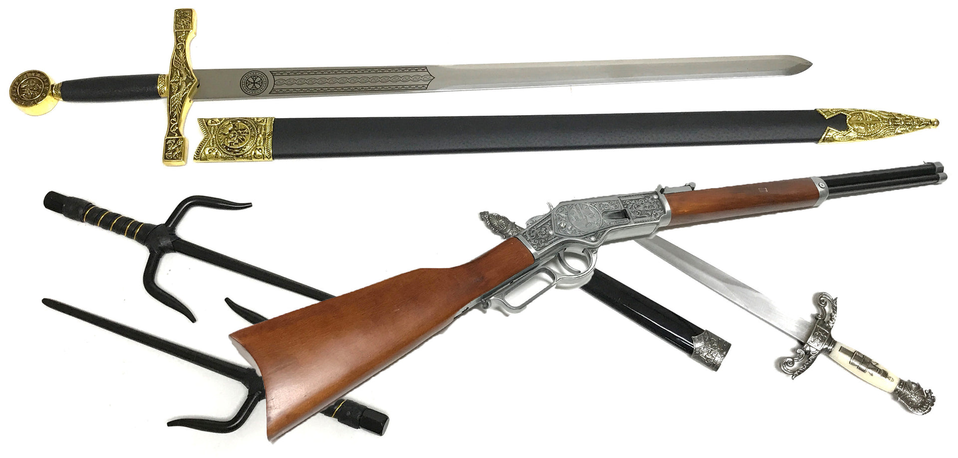 Metal Replica Swords, Knives, Guns & Bladed Props
