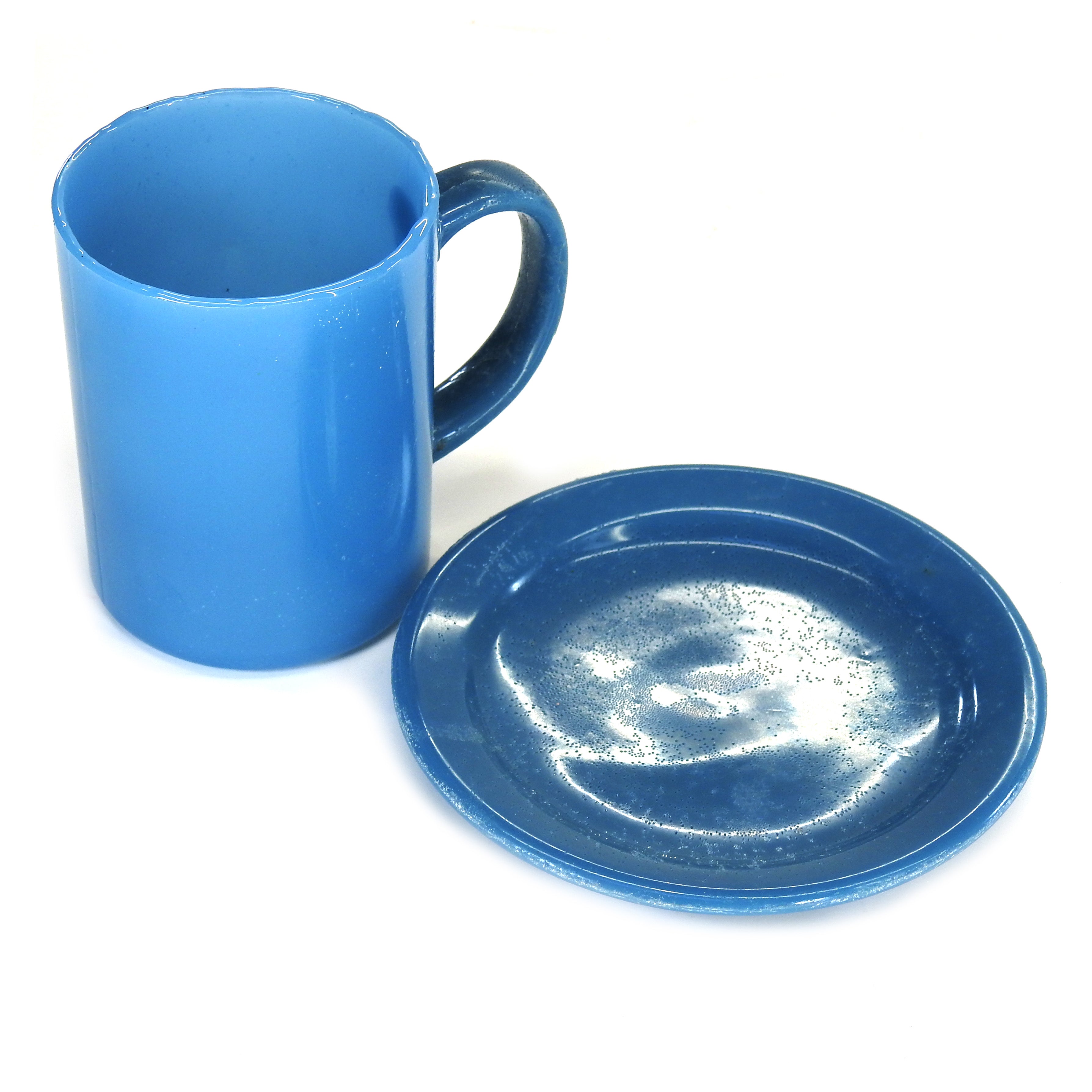 SMASHProps Breakaway Mug & Saucer Set - LIGHT BLUE opaque - Light Blue,Opaque