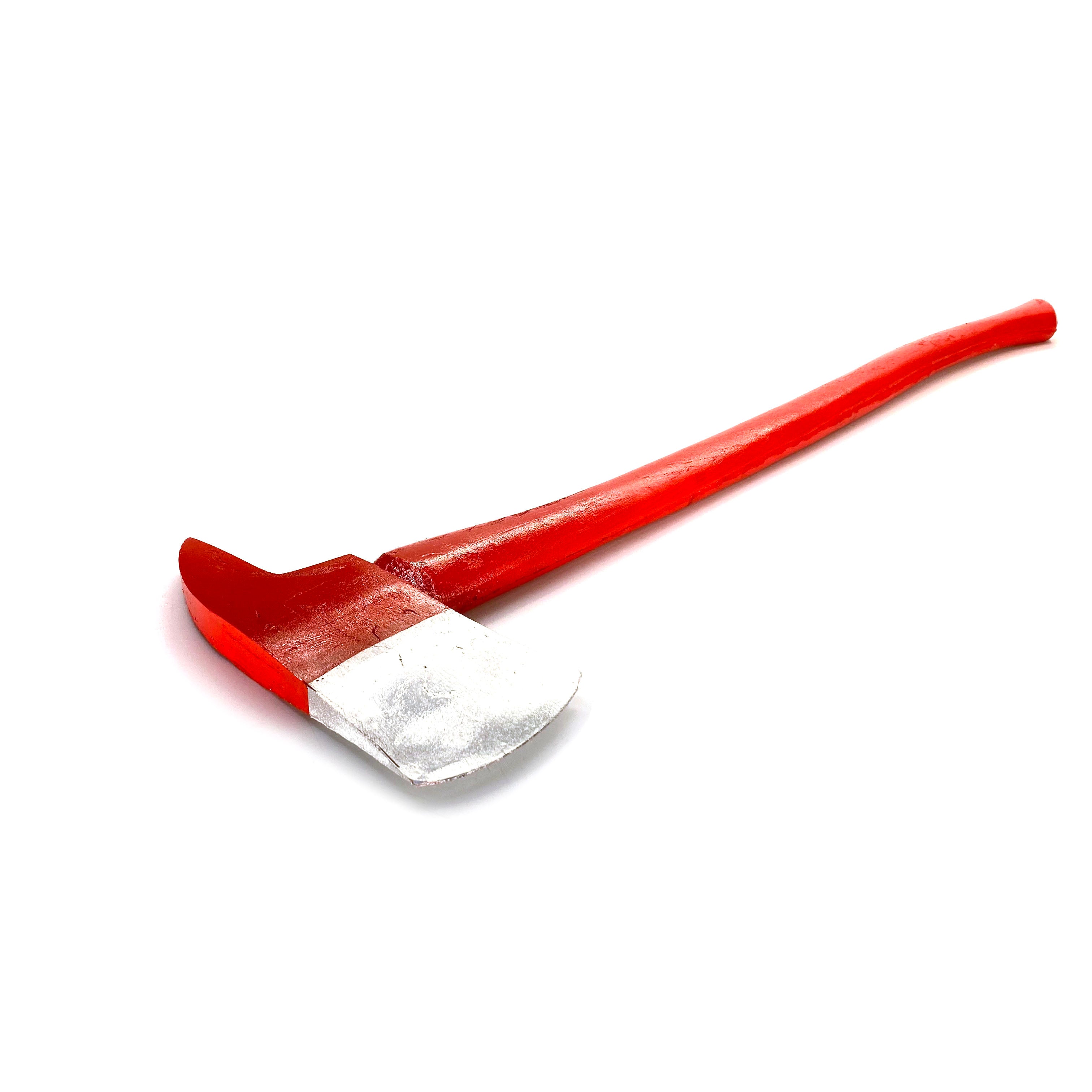 36 Inch Firefighter / Fireman's Axe Urethane Foam Rubber Stunt Prop - RED / SILVER - Red and Silver Head with Red Handle