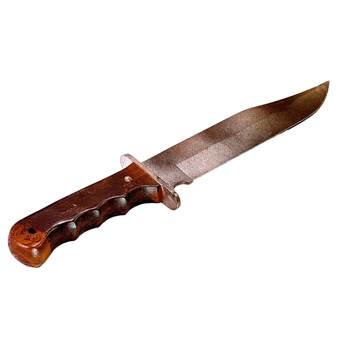 Rigid Plastic Winchester Bowie Knife Replica - Rusty - Rusty Blade with Brown Handle
