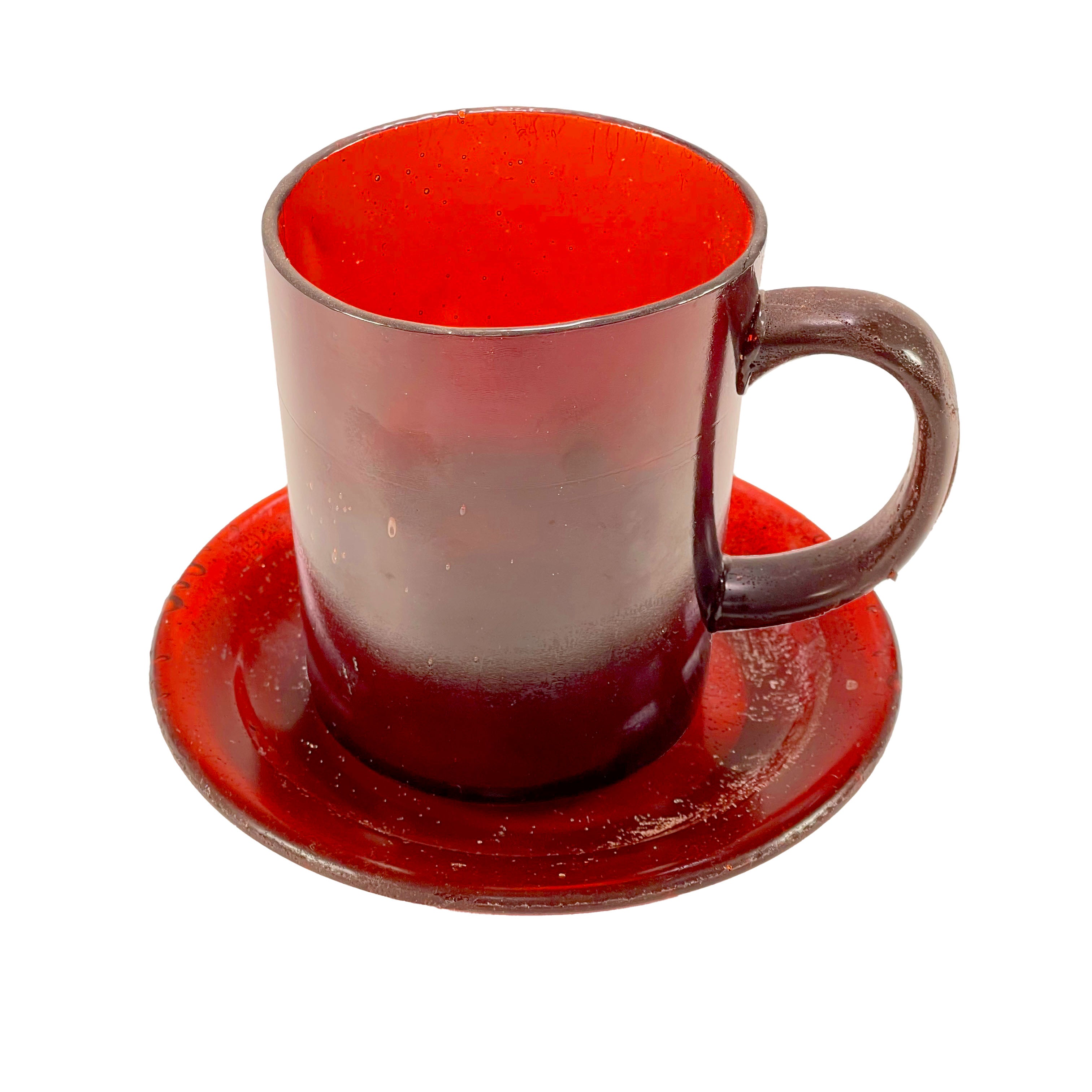 SMASHProps Breakaway Mug & Saucer Set - RED translucent - Red,Translucent