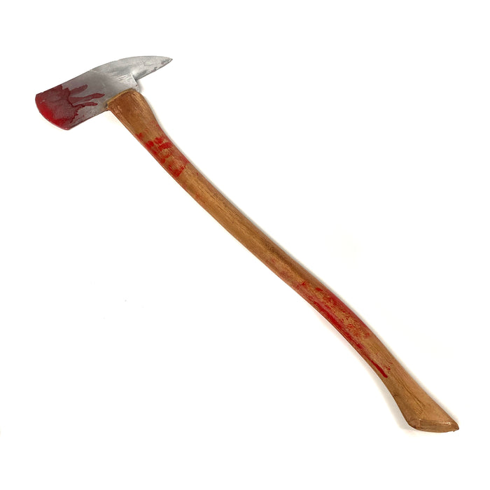 36 Inch Foam Rubber Stunt Axe Prop as seen in "The Shining" - BLOODY - Bloodied Silver Head with Aged Handle