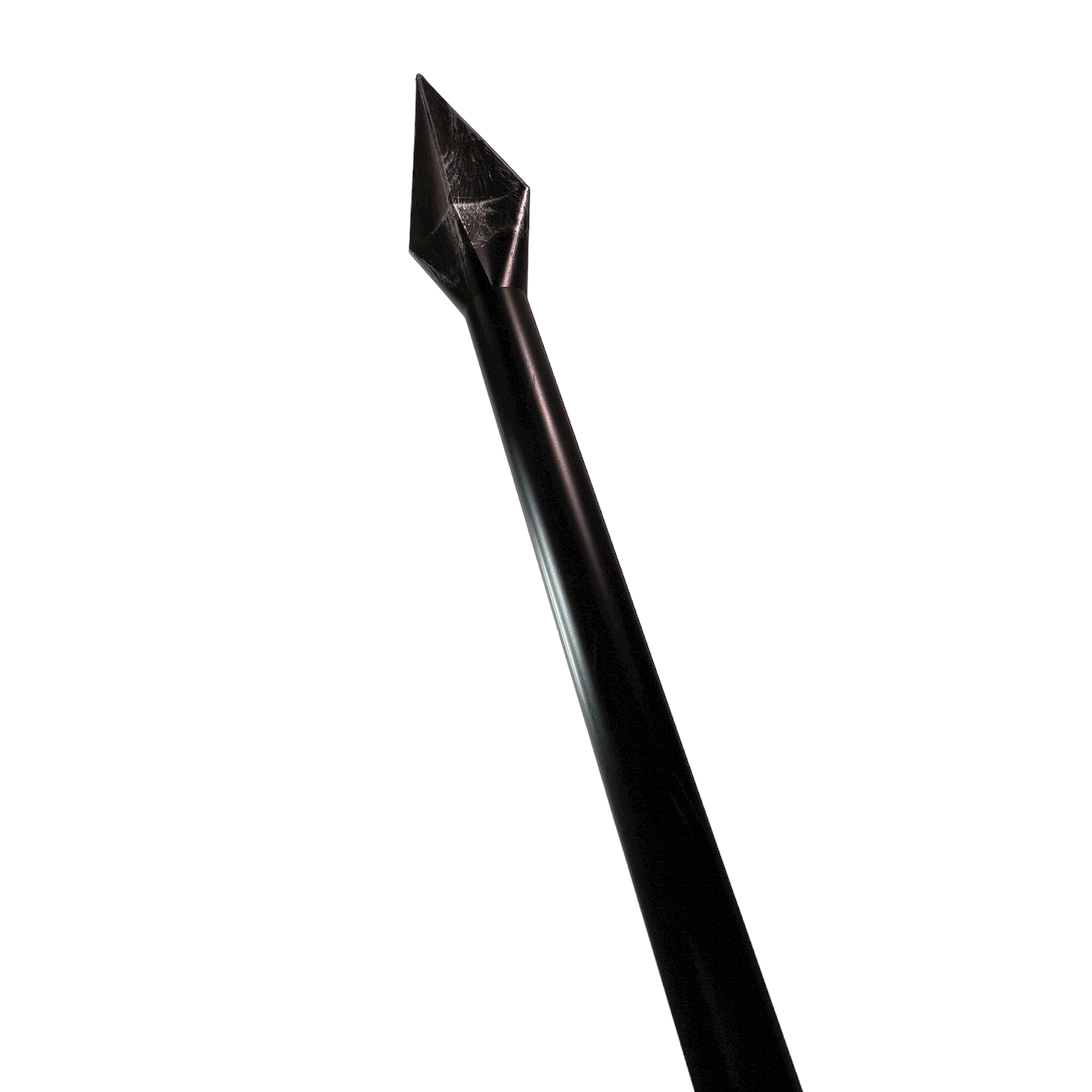 Foam Rubber Spartan Spear - Simulated Wood - All Black - Completely Black