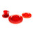 SMASHProps Breakaway 4 Piece Place Setting - RED translucent - Red,Translucent