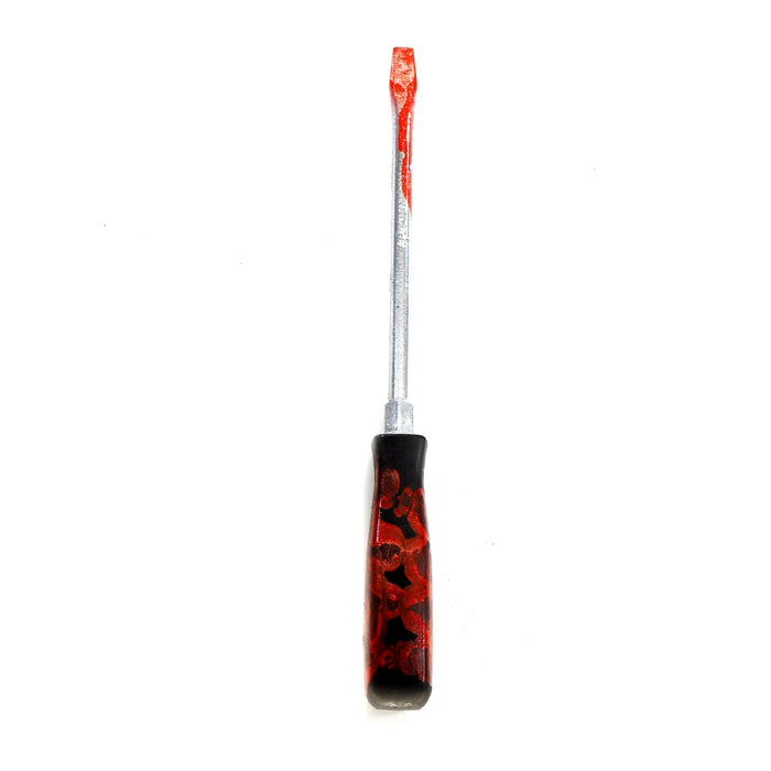 Rigid Plastic Screwdriver Prop - Bloody - Bloodied Head with Black Handle