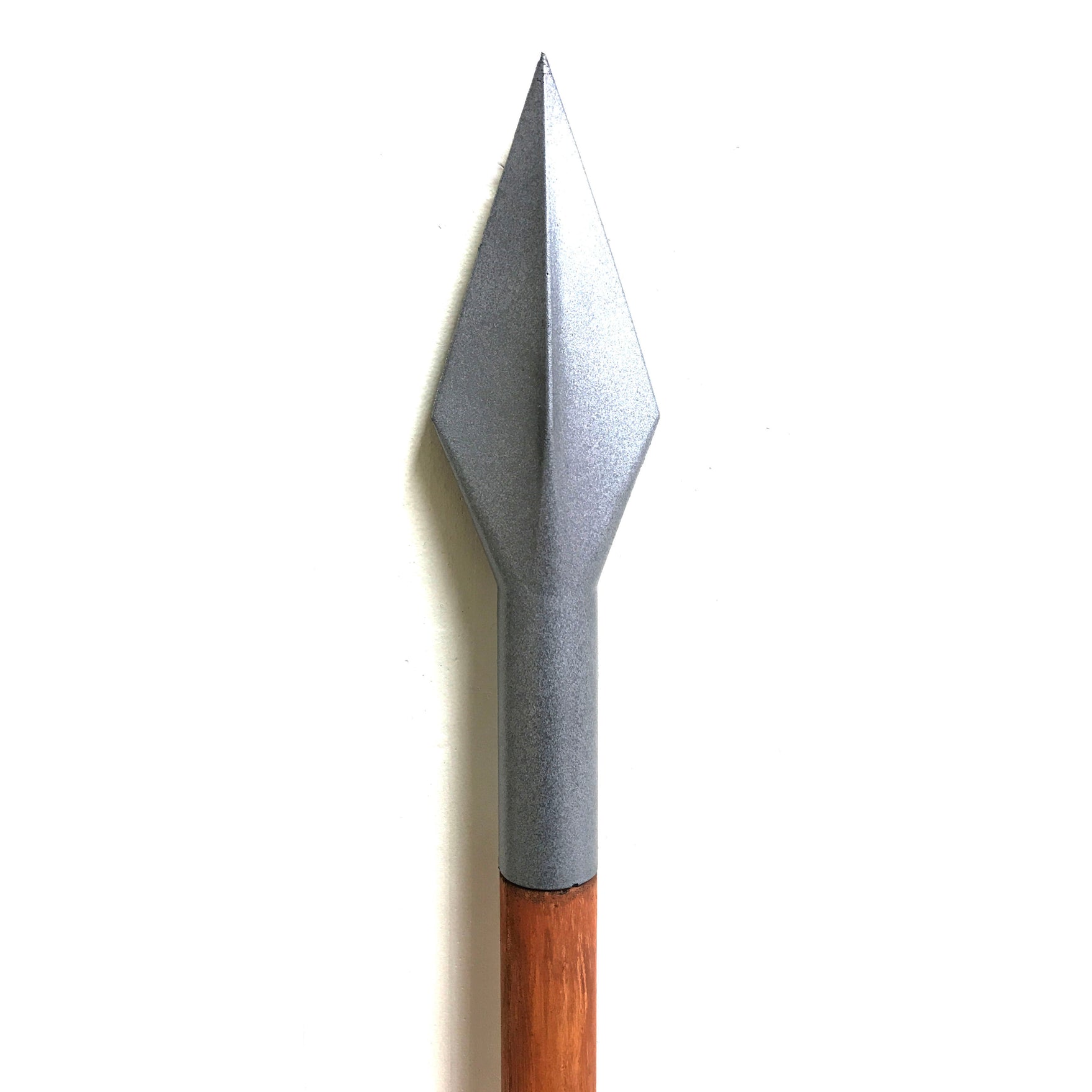 Foam Rubber Spartan Spear - Simulated Wood - New - Light Wood Grain with Silver Spear Head