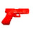 Hard Poly Police Glock Pistol Prop - Red - Red