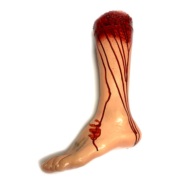 Foam Rubber and Latex Bloody Severed Foot Stump - LEFT - Left Leg