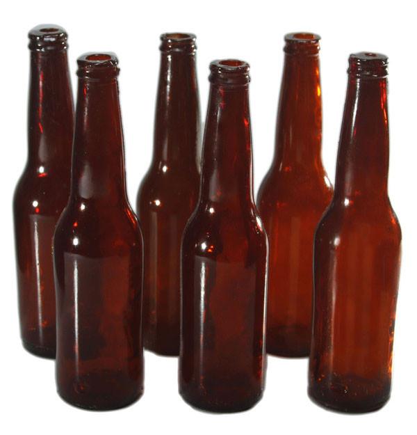 NewRuleFX SMASHProps Breakaway Beer Bottle Prop VALUE 6 Pack - AMBER BROWN translucent - Amber Brown Translucent