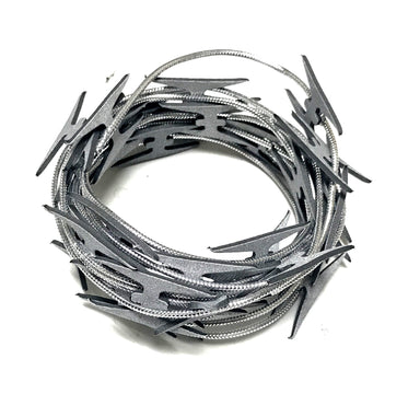 Actor Safe Imitation Metal Razor Wire 10ft - SILVER - Silver