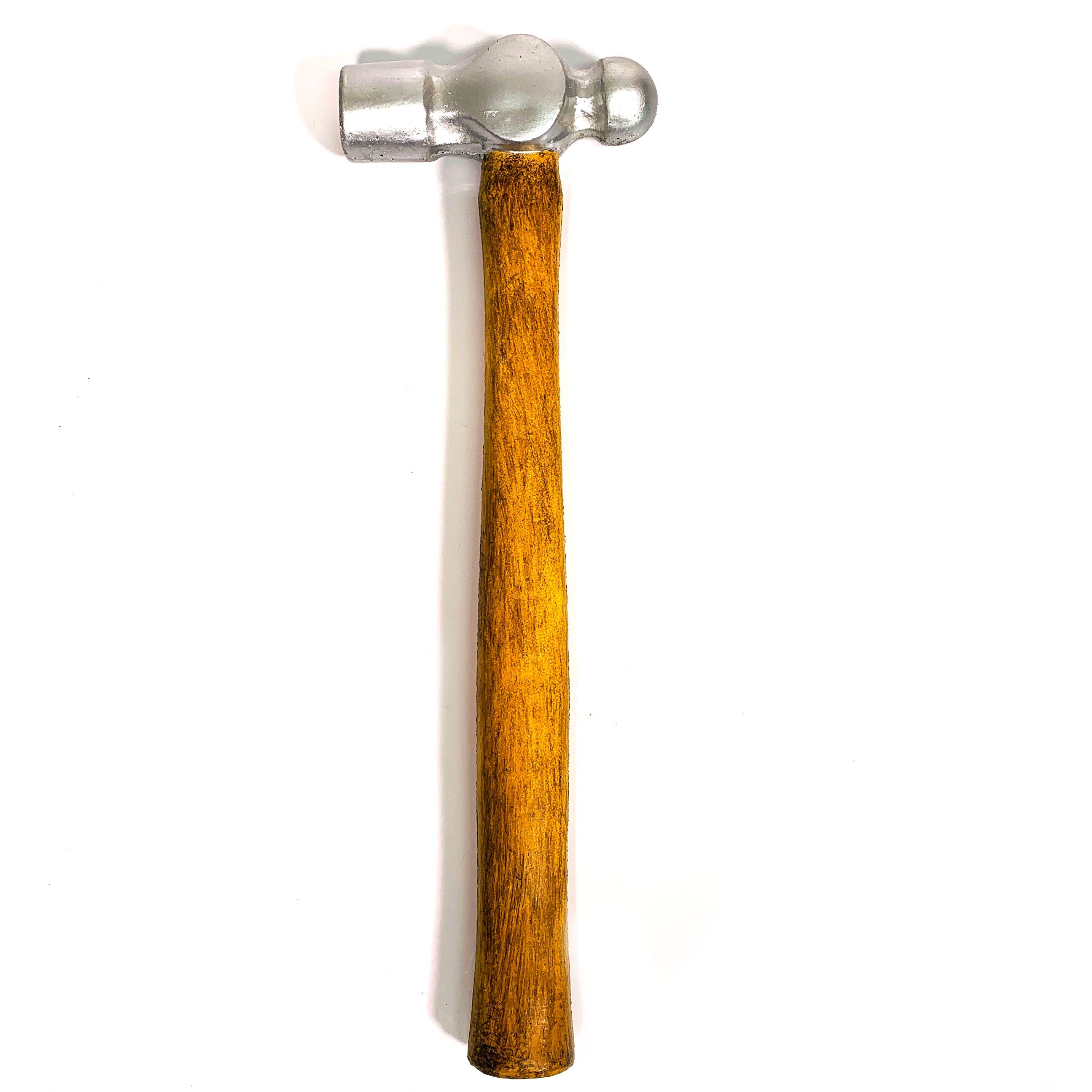 Foam Rubber Ball-Peen Hammer Stunt Prop - SILVER - Silver Head with Lightwood Grain Handle