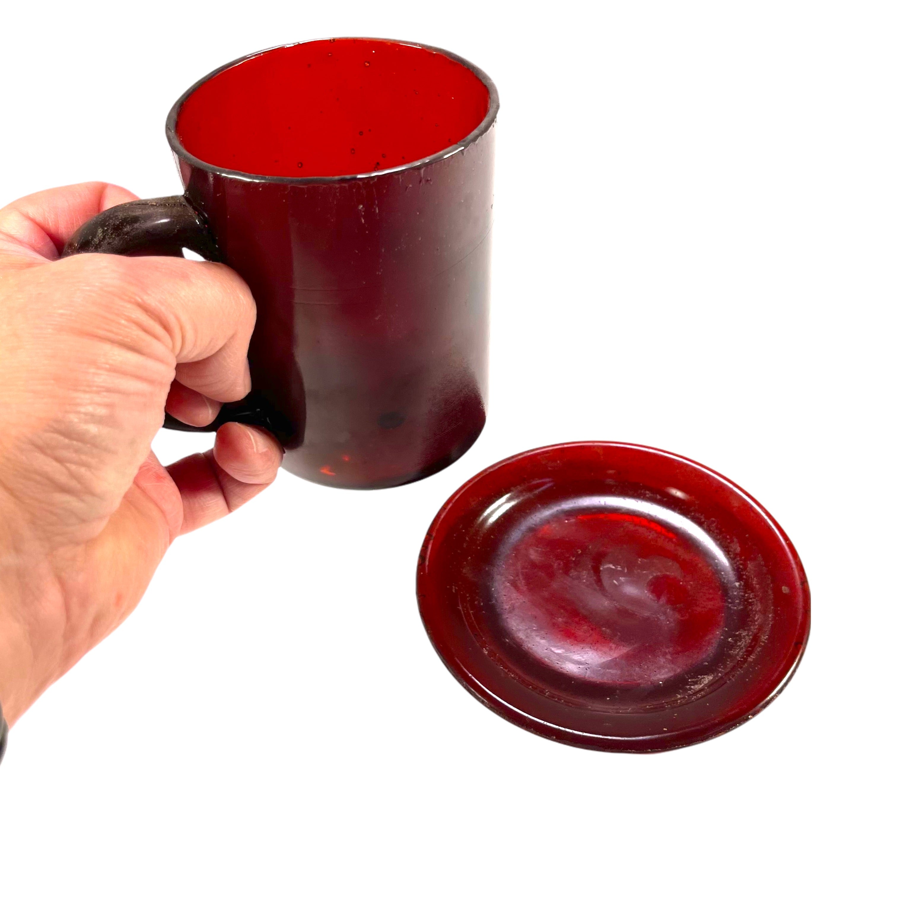 SMASHProps Breakaway Mug & Saucer Set - AMBER BROWN translucent - Amber Brown,Translucent