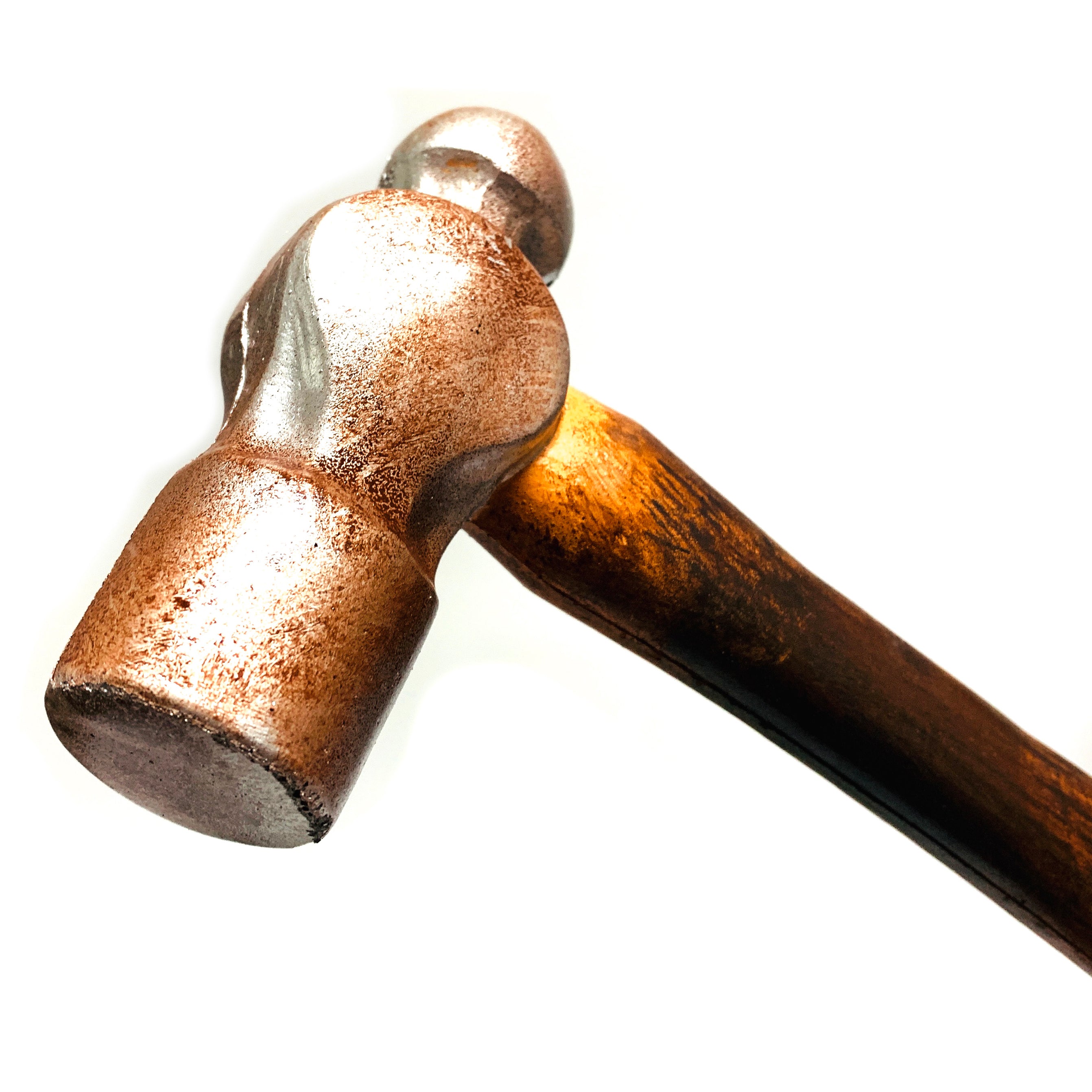 Foam Rubber Ball-Peen Hammer Stunt Prop - RUSTY - Rusty Head with Aged Handle