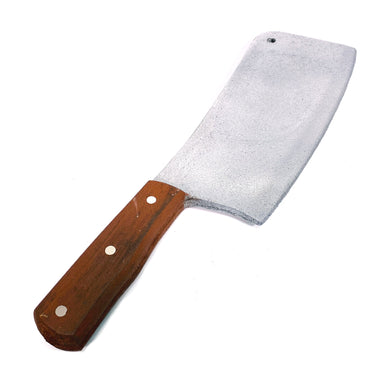 Plastic Kitchen Cleaver Blade Knife Prop - New - Silver Blade with Brown Handle