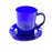 SMASHProps Breakaway Mug & Saucer Set - COBALT BLUE translucent - Cobalt Blue,Translucent
