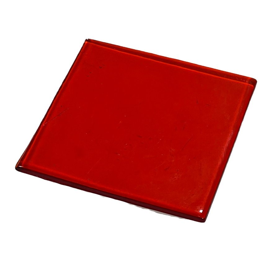 SMASHProps Breakaway Glass or Ceramic Tile Prop 4.25 Inch x 4.25 Inch - RED translucent - Red,Translucent