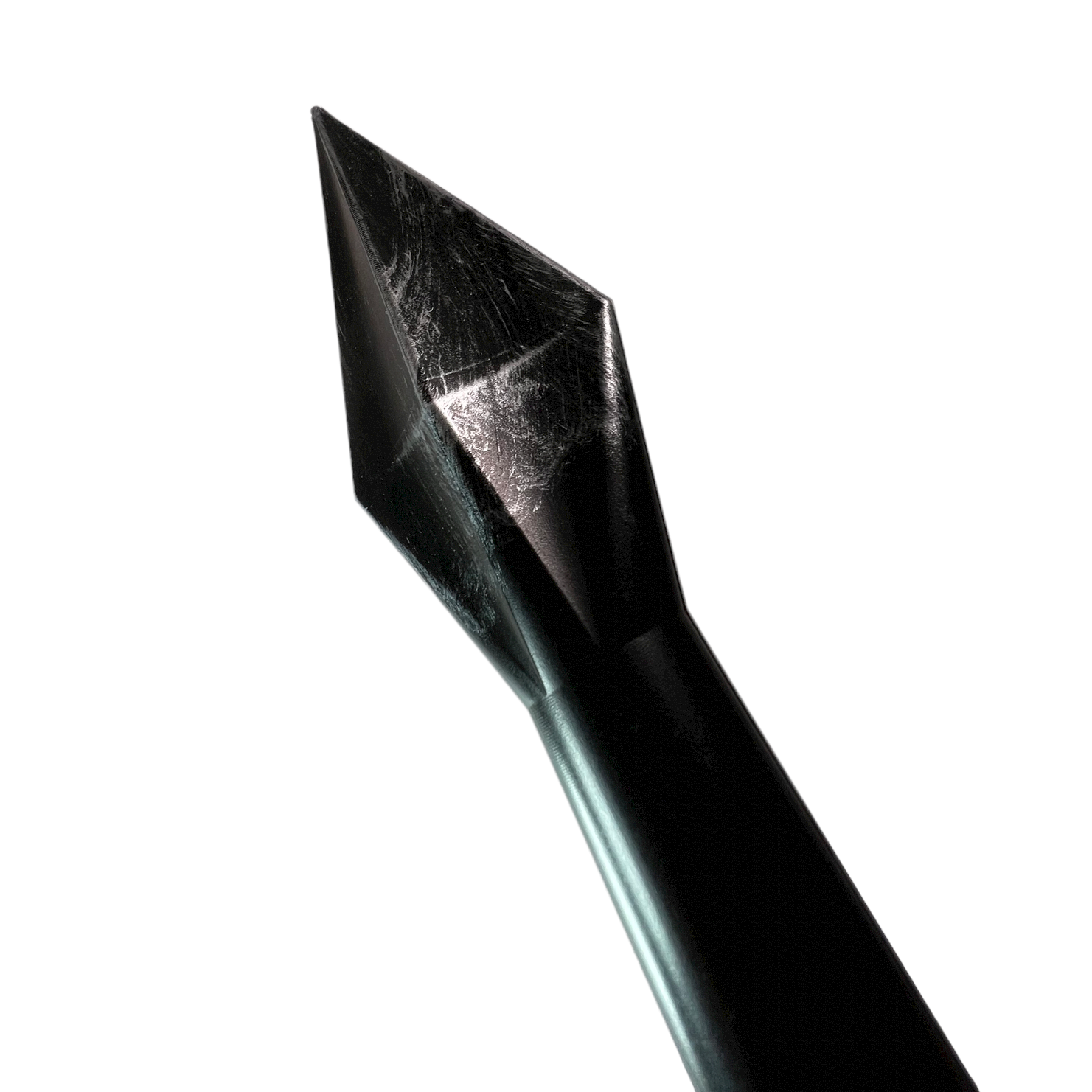 Foam Rubber Spartan Spear - Simulated Wood - All Black - Completely Black