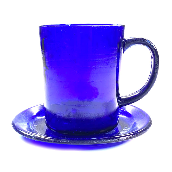 SMASHProps Breakaway Mug & Saucer Set - COBALT BLUE translucent - Cobalt Blue,Translucent