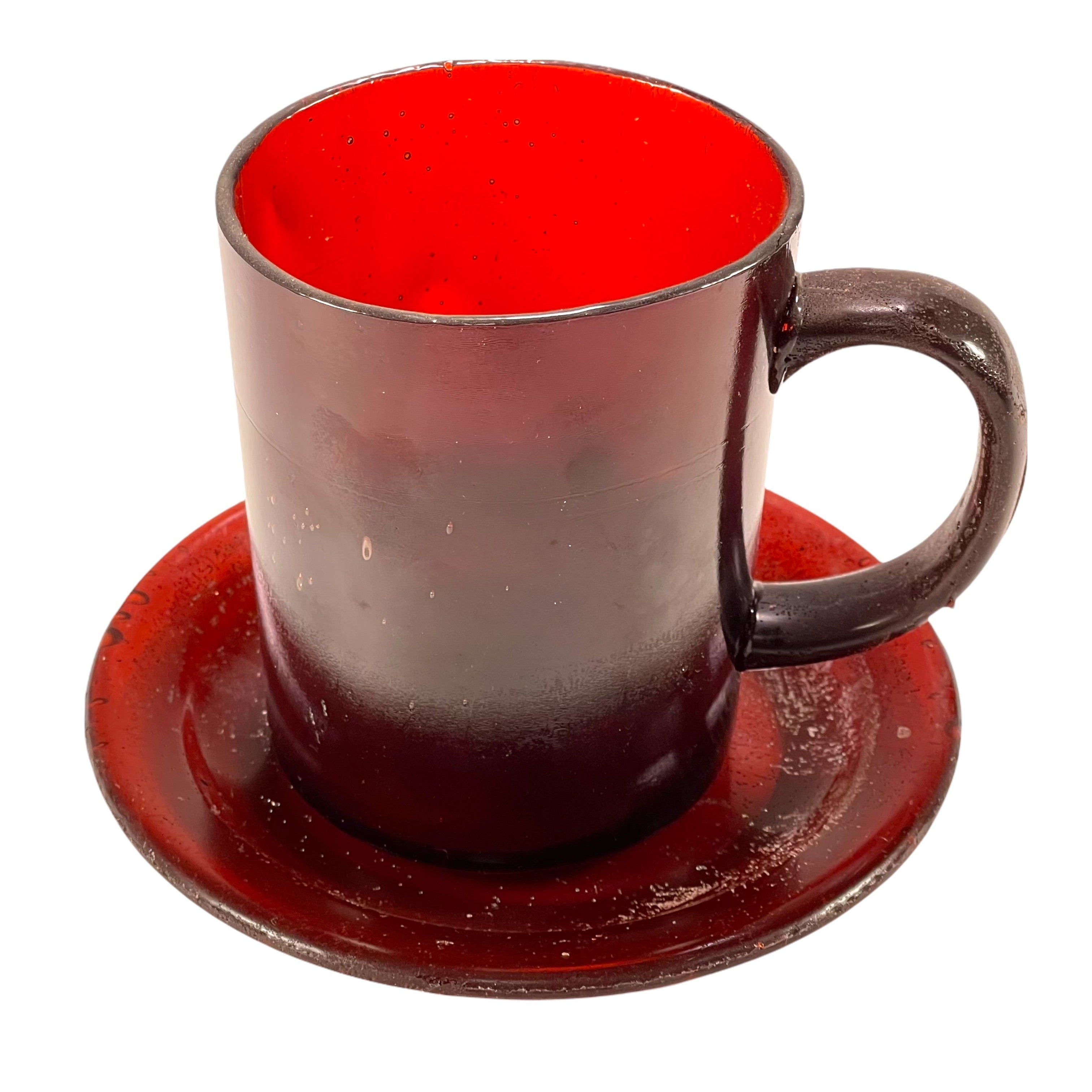 SMASHProps Breakaway Mug & Saucer Set - AMBER BROWN translucent - Amber Brown,Translucent