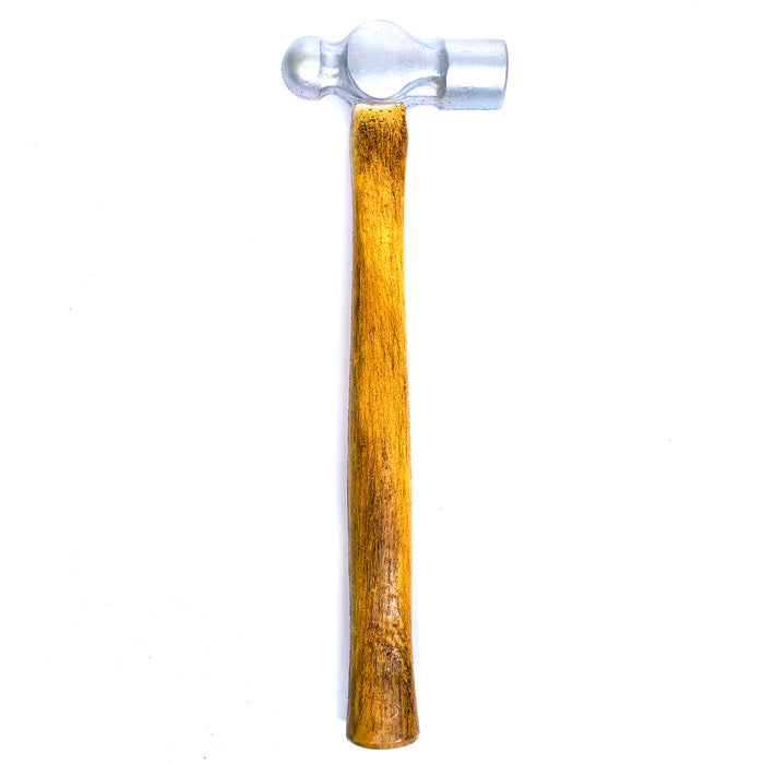 Foam Rubber Ball-Peen Hammer Stunt Prop - SILVER - Silver Head with Lightwood Grain Handle