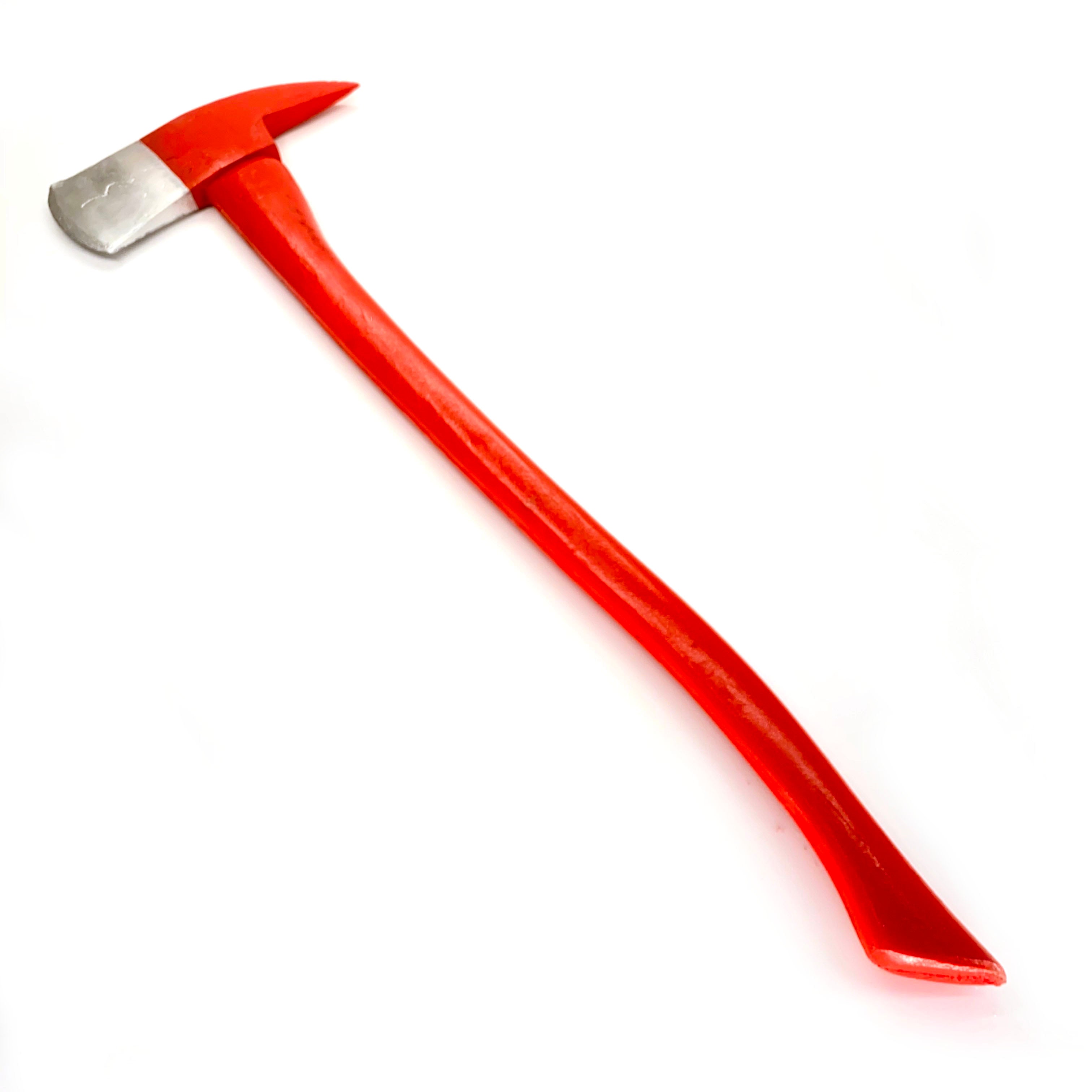 36 Inch Firefighter / Fireman's Axe Urethane Foam Rubber Stunt Prop - RED / SILVER - Red and Silver Head with Red Handle