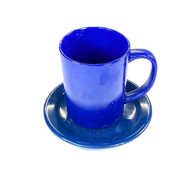 SMASHProps Breakaway Mug & Saucer Set - COBALT BLUE opaque - Cobalt Blue,Opaque