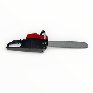 Small chainsaw model on a white background