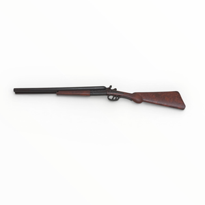 side view rifle on a white background