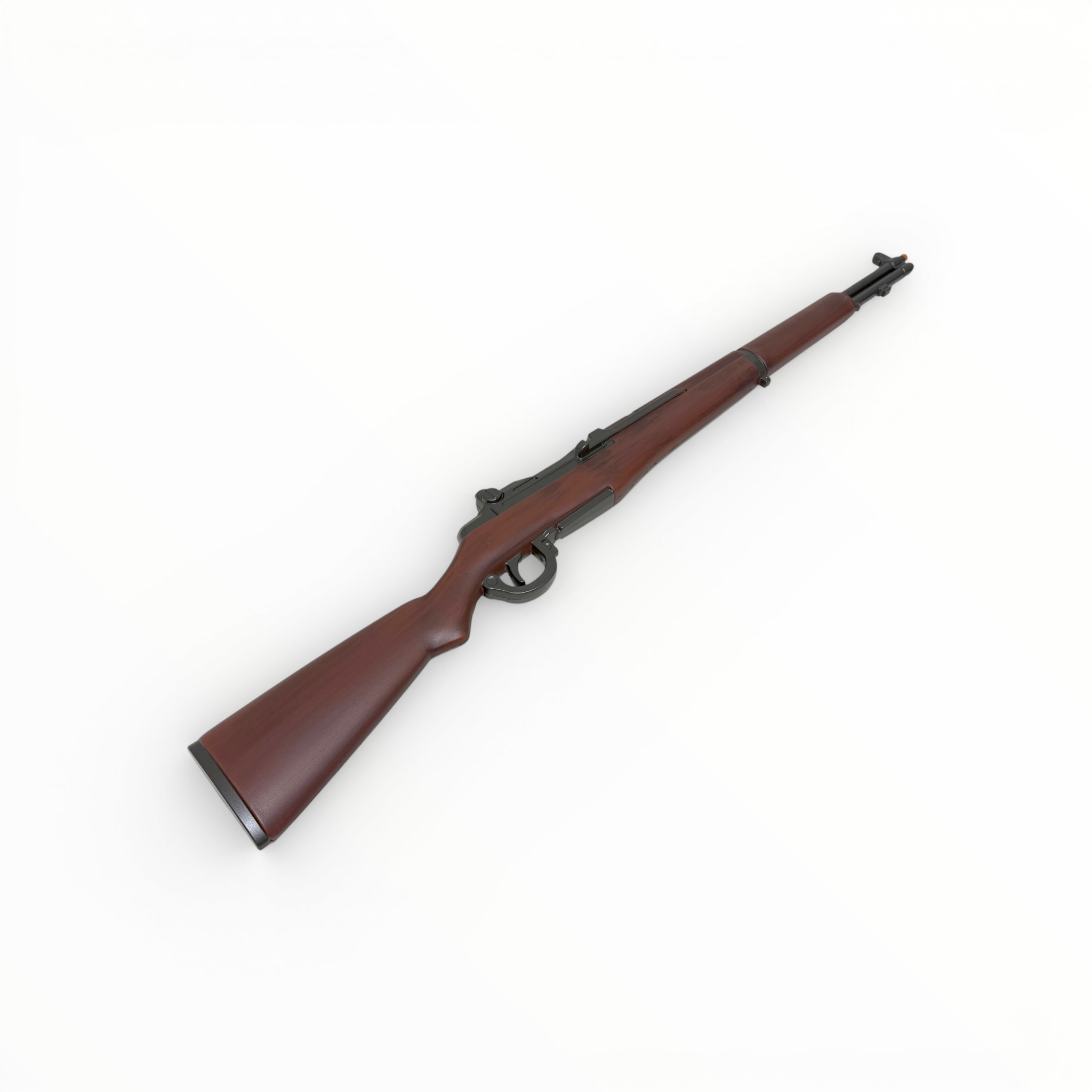 Brown rifle on a white background