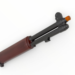 wooden rifle tip on a white background