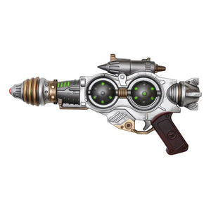 Steampunk-style gun with intricate details on a white background