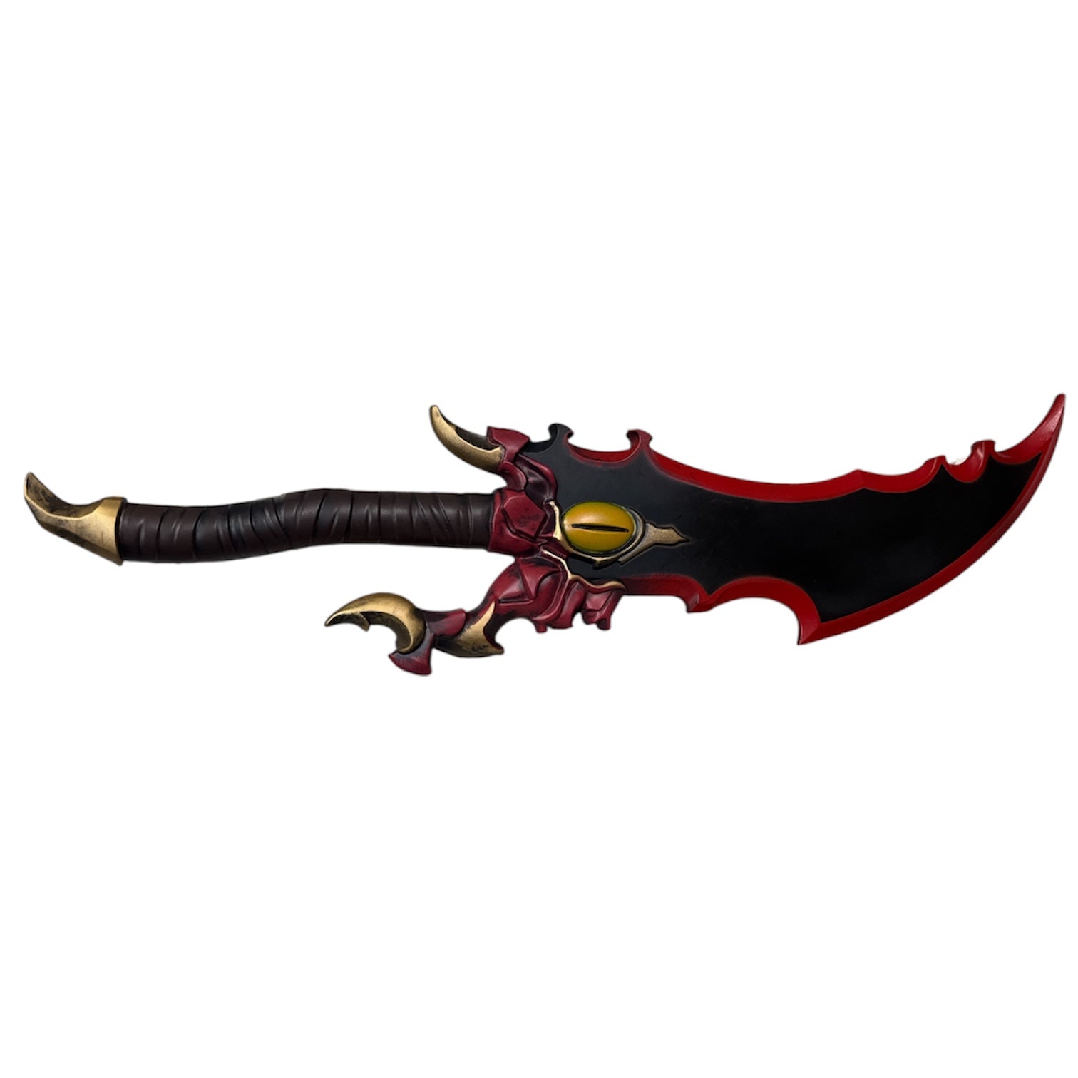 Foam Kasaka Knight Dagger Anime Prop: A stylized, jagged-edged fantasy blade with demonic-themed hilt, perfect for cosplay or theatrical productions.