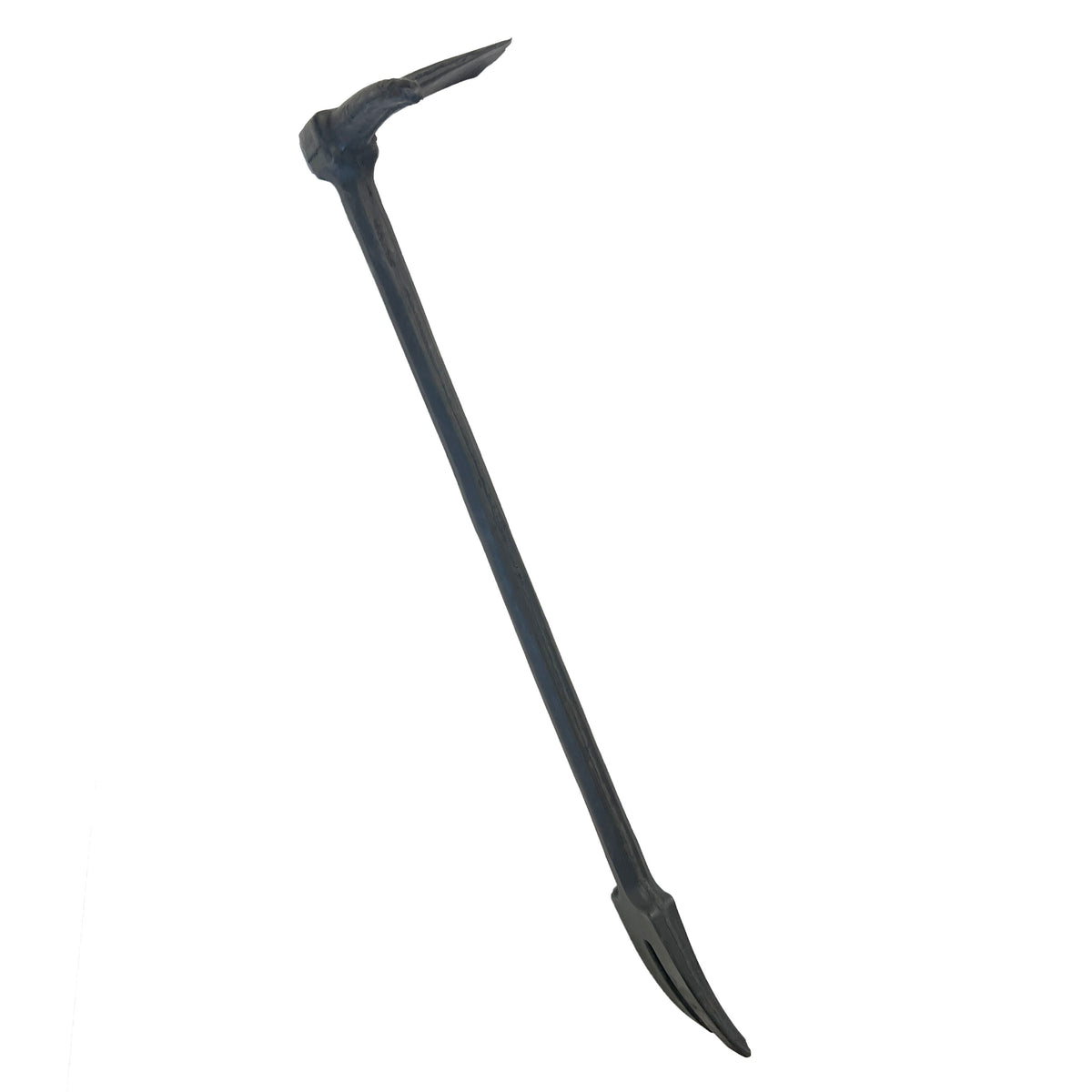 Side view 31 inch foam rubber replica of a firefighter forcible entry rescue bar with a black finish, designed for safe use in stunts, film, or theatrical productions