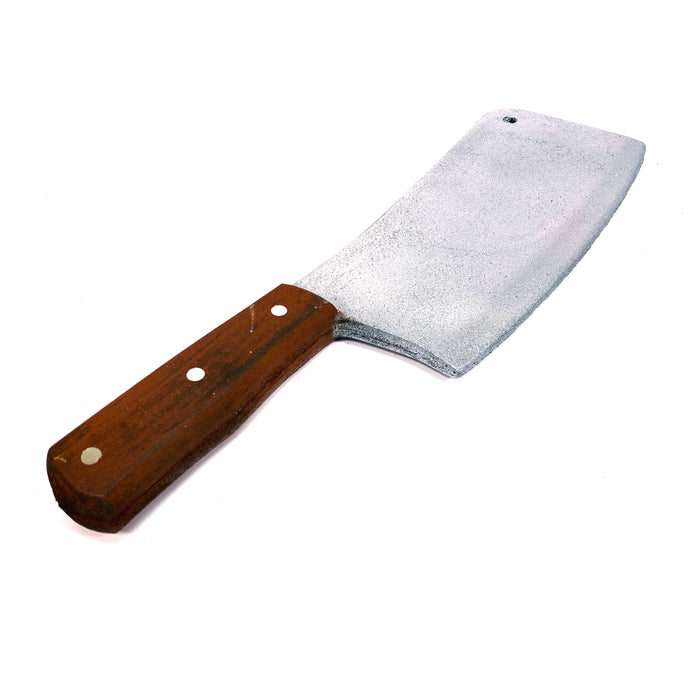 Plastic Kitchen Cleaver Blade Knife Prop - New - Silver Blade with Brown Handle