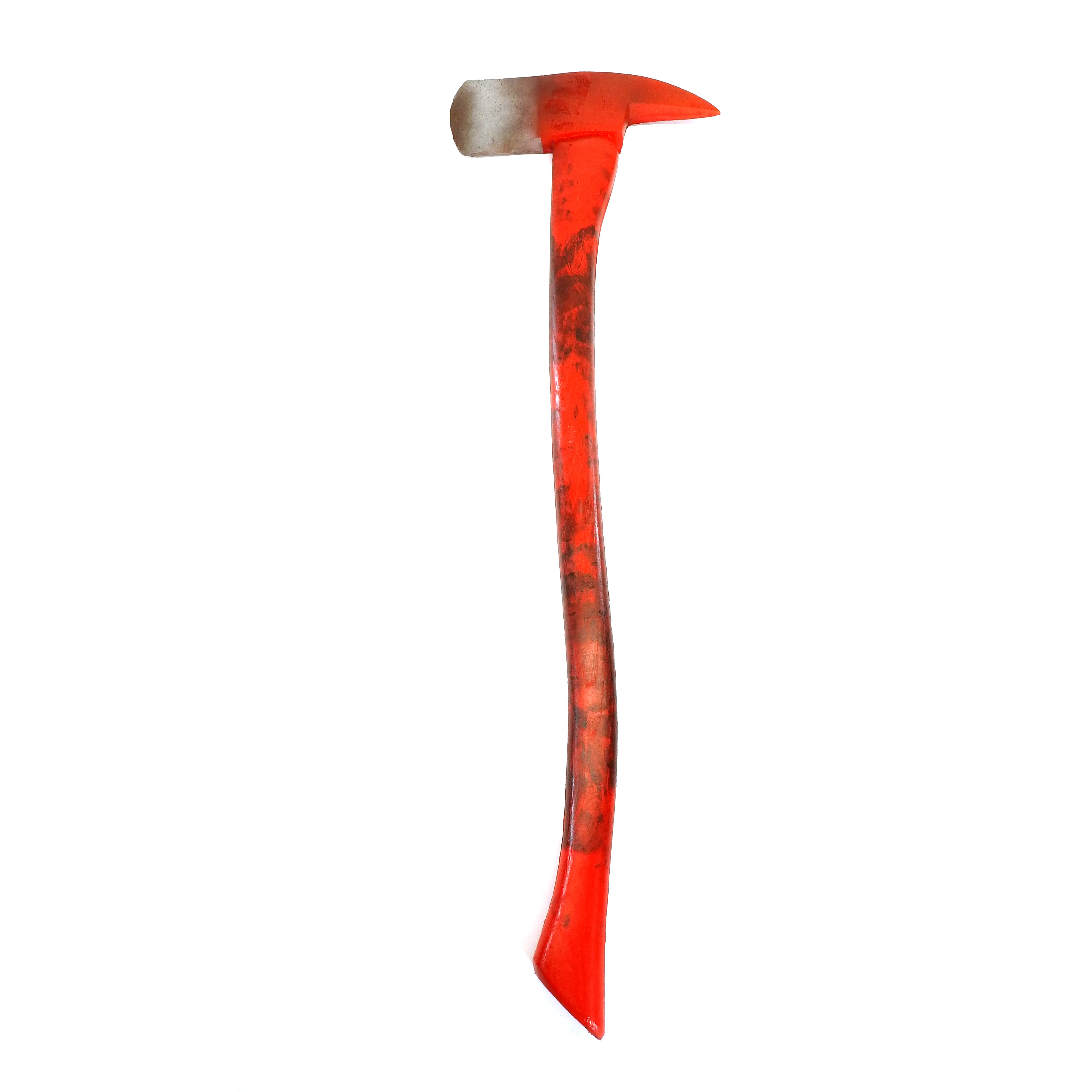 36 Inch Firefighter / Fireman's Axe Urethane Foam Rubber Stunt Prop - RUSTY - Rusty Red and Silver Head with Red Handle