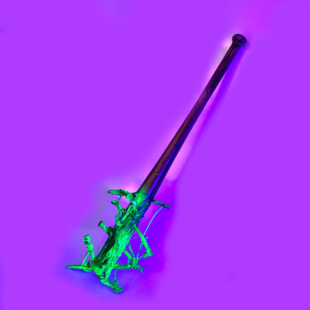 Nail Spike Baseball Bat Urethane Foam Rubber Action Prop - UV Green Slime