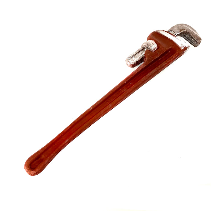 Extra Large Foam Rubber Stunt 24 Inch Pipe Wrench Prop - RUSTY - Rusty Red and Silver