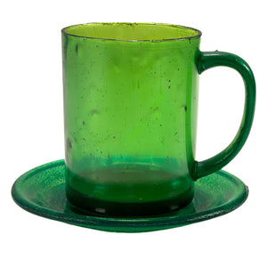 SMASHProps Breakaway Mug & Saucer Set - DARK GREEN translucent - Dark Green,Translucent