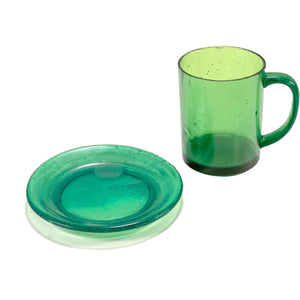 SMASHProps Breakaway Mug & Saucer Set - LIGHT GREEN translucent - Light Green,Translucent