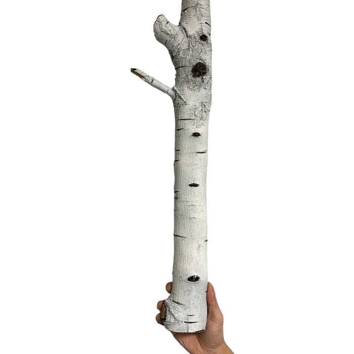 24 Inch Stunt Tree Wood Branch Flexible Foam Prop - White - White