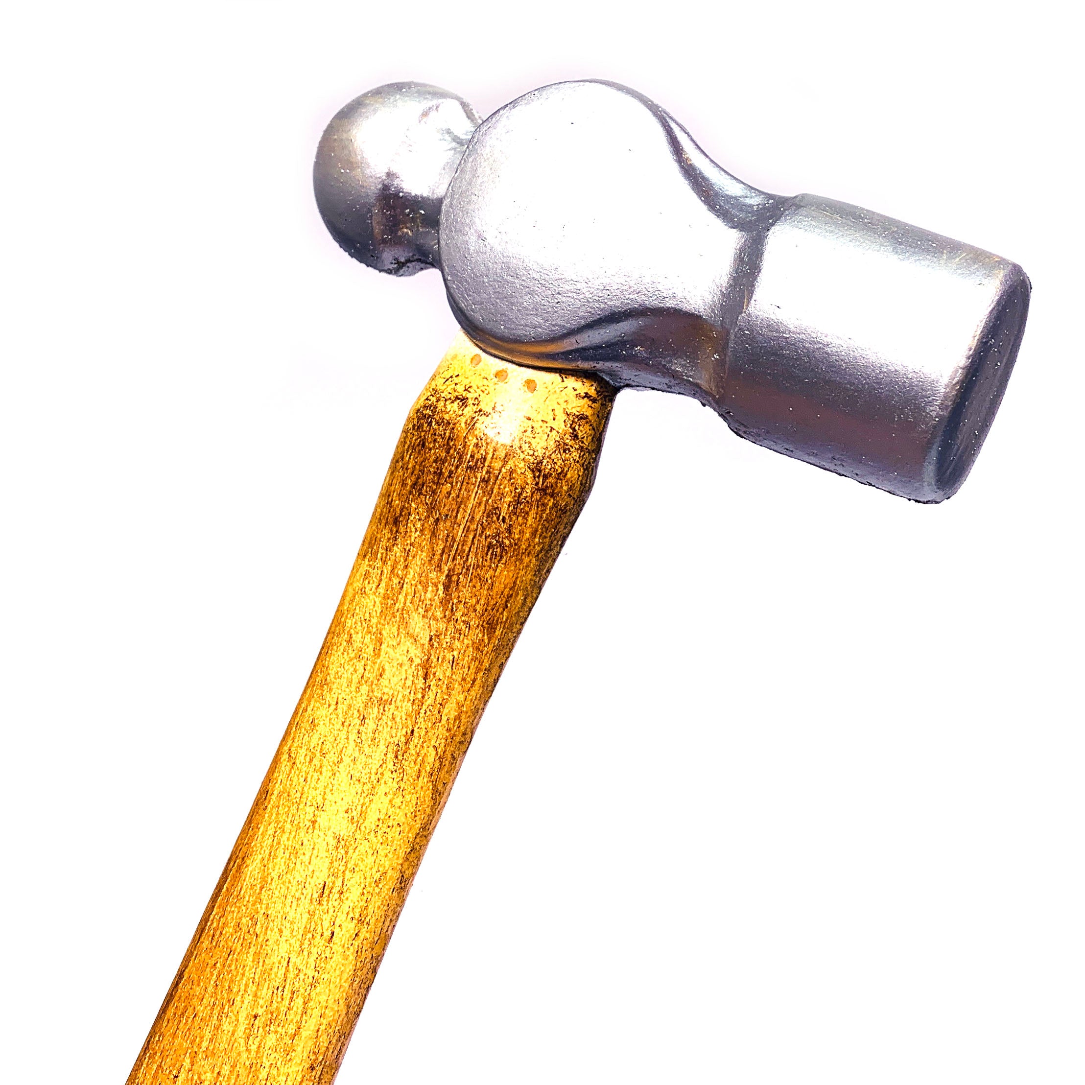 Foam Rubber Ball-Peen Hammer Stunt Prop - SILVER - Silver Head with Lightwood Grain Handle