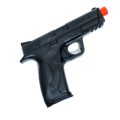 Solid Hard Poly-Plastic Police S&W MP40 Black Pistol Prop - Black - Black