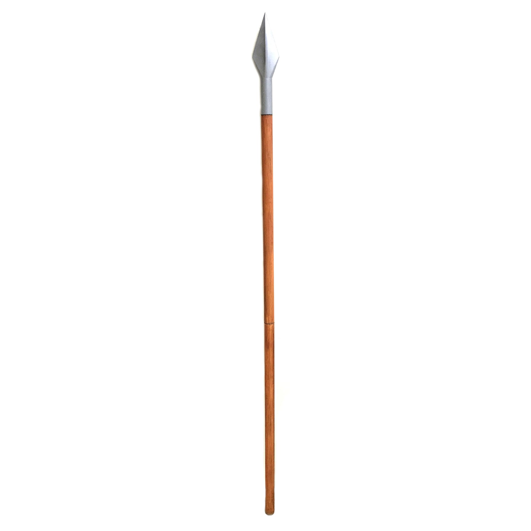 Foam Rubber Spartan Spear - Simulated Wood - New - Light Wood Grain with Silver Spear Head