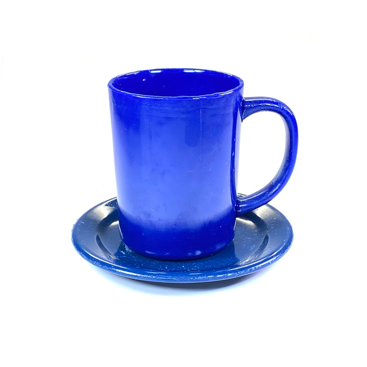 SMASHProps Breakaway Mug & Saucer Set - COBALT BLUE opaque - Cobalt Blue,Opaque