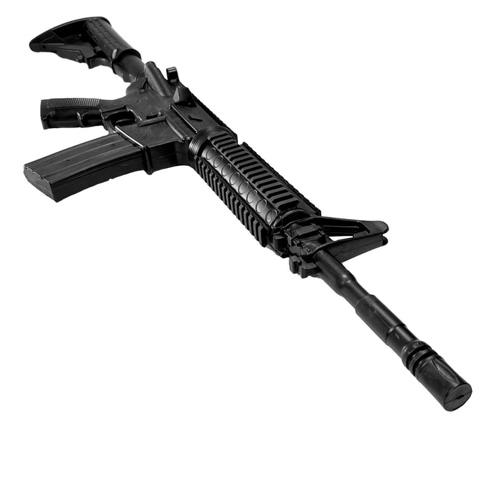 Hard Poly AR-15 Style Assault Inert Rifle Replica with Fixed Buttstock and Magazine- Set Safe Prop