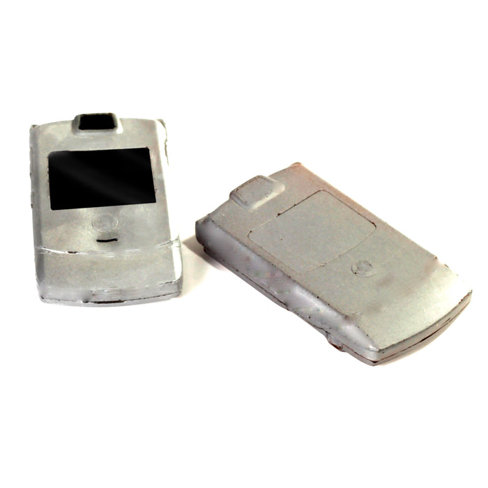 SMASHProps Breakaway Plastic 2005 Series Flip Cell Phone - BLACK / SILVER