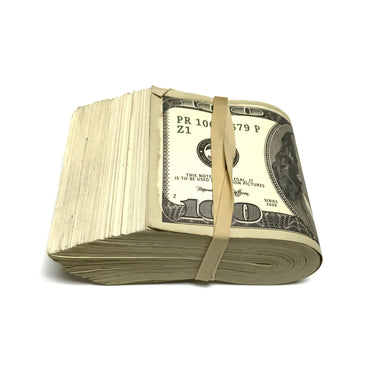 Money Prop - Series 2000 $100 Crisp New $10000 Blank Filler Fat Fold